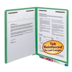 Smead End Tab Classification Folders, Shelf-Master Reinforced Straight-Cut Tab, Letter Size, Green, 50/Box (25140) -Esseltela Shop m004897266 s7