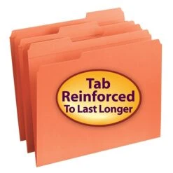 Smead Reinforced File Folder, 3 Tab, Letter Size, Orange, 100/Box (12534) -Esseltela Shop m004897784 s7