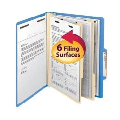 Smead Card Stock Heavy Duty Classification Folders, 2" Expansion, Letter Size, 2 Dividers, Blue, 10/Box (14001) -Esseltela Shop m004897948 s7