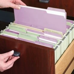 Smead File Folders, 1/3-Cut Tab, Letter Size, Lavender, 100/Box (12443) -Esseltela Shop m004897975 s7