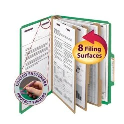 Smead Pressboard Classification Folders With SafeSHIELD Fasteners, 3" Expansion, Letter Size, 3 Dividers, Green, 10/Box (14097) 17 Smead Pressboard Classification Folders With SafeSHIELD Fasteners, 3" Expansion, Letter Size, 3 Dividers, Green, 10/Box (14097) -Esseltela Shop m004898056 s7