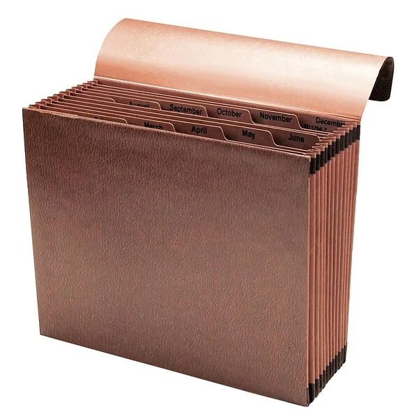 Smead® TUFF Expanding File, Monthly (Jan.-Dec.), 12 Pockets, Flap & Elastic Cord Closure, Letter, Redrope Stock (70388) 4 Smead® TUFF Expanding File, Monthly (Jan.-Dec.), 12 Pockets, Flap & Elastic Cord Closure, Letter, Redrope Stock (70388) - Image 2