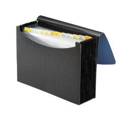 Smead Heavy Duty Expanding File With Flap & Elastic Cord Closure, Letter Size, 12 Pockets, Blue/Black (70863) -Esseltela Shop m004898349 s7