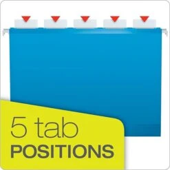 Pendaflex Ready-Tab 5-Tab Reinforced Hanging File Folders, Letter Size, Multicolor, 25/Box (42592) -Esseltela Shop m005167967 s7