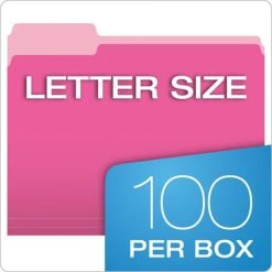 PendaFlex® Two-Tone Color File Folders, Letter Size, Pink, 100/pack -Esseltela Shop m005168111 s7