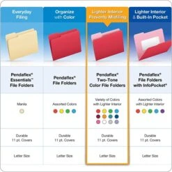 PendaFlex® Two-Tone Color File Folders, Letter Size, Pink, 100/pack -Esseltela Shop m005168113 s7