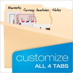 Pendaflex® Divide It Up® 4-Tab File Folder, Letter Size, Manila, 24/Pack (10770) -Esseltela Shop m005168232 s7