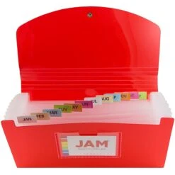 Jam Paper Plastic File Pocket, Check Size, Red (2167012) -Esseltela Shop m005223424 s7