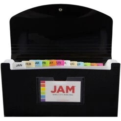 Jam Paper Plastic File Pocket, Check Size, Black (2167013) -Esseltela Shop m005223429 s7