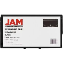 Jam Paper Plastic File Pocket, Check Size, Black (2167013) -Esseltela Shop m005223430 s7