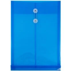 JAM Paper® Plastic Envelopes With Button And String Tie Closure, Legal Open End, 9.75 X 14.5, Blue Poly, 12/pack (119B1BU)