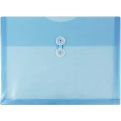 JAM Paper® Plastic Envelopes With Button And String Tie Closure, Letter Booklet, 9.75 X 13, Blue, 12/Pack (218B1BU) -Esseltela Shop m005744985 s7