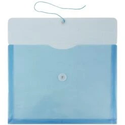 JAM Paper® Plastic Envelopes With Button And String Tie Closure, Letter Booklet, 9.75 X 13, Blue, 12/Pack (218B1BU) -Esseltela Shop m005744986 s7