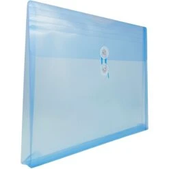 JAM Paper® Plastic Envelopes With Button And String Tie Closure, Letter Booklet, 9.75 X 13, Blue, 12/Pack (218B1BU) -Esseltela Shop m005744987 s7