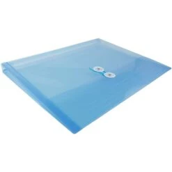JAM Paper® Plastic Envelopes With Button And String Tie Closure, Letter Booklet, 9.75 X 13, Blue, 12/Pack (218B1BU) -Esseltela Shop m005744988 s7