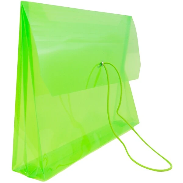 JAM Paper® Plastic Envelope With Elastic Band, 9.75 X 13 With 2.625 Inch Expansion, Lime Green, Sold Individually (218E25LI) 6 JAM Paper® Plastic Envelope With Elastic Band, 9.75 X 13 With 2.625 Inch Expansion, Lime Green, Sold Individually (218E25LI) - Image 4