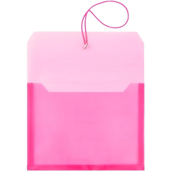 JAM Paper® Plastic Envelopes With 2 5/8 Expansion, Elastic Closure, Letter Booklet, 9.75x13, Fuchsia Pink Poly, 1/pk (218E25FU) 4 JAM Paper® Plastic Envelopes With 2 5/8 Expansion, Elastic Closure, Letter Booklet, 9.75x13, Fuchsia Pink Poly, 1/pk (218E25FU) - Image 2