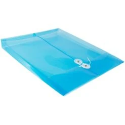JAM Paper® Plastic Envelopes With Button And String Tie Closure, Letter Open End, 9.75 X 11.75, Blue Poly, 12/pack (118B1BU) -Esseltela Shop m005745180 s7