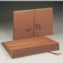 Smead Wallet, 5-1/4" Expansion, Flap With Cloth Tie Closure, 15" W X 10" H, Redrope (71076)