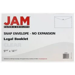 JAM Paper® Plastic Envelopes With Snap Closure, Legal Booklet, 9.75 X 14.5, Clear Poly, 12/pack (34830) -Esseltela Shop m006045843 s7