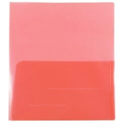 JAM Paper® Plastic See Through Two Pocket Folder, Red, 6/pack (381REDD)