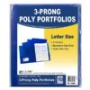 C-Line, Blue Two Pocket Poly Portfolios With 3 Prongs Pack Of 10, 8.5" X 11" Paper Size (CLI32965)