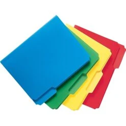 Smead Poly File Folder, 1/3-Cut- Tab Letter Size, Red, 24 Per Box (10501) -Esseltela Shop s0049749 s7