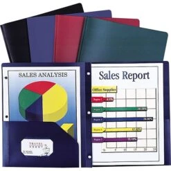 Poly Two-Pocket Portfolio W/Prong Fasteners, Green