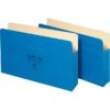 Globe-Weis® Colored File Pockets; Legal Size, 3-1/2" Expansion, Blue