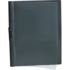 Oxford ReadyClip No-Punch Report Cover, Clear/Black, 8 1/2" X 11"