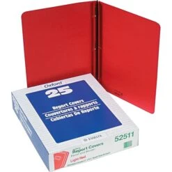 Oxford Embossed Report Cover, Letter Size, Dark Red, 25/Box (52511)