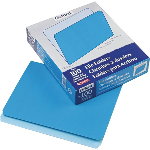 Esselte® Letter Straight Cut Recycled File Folder, Blue, 100/Pack 3 Esselte® Letter Straight Cut Recycled File Folder, Blue, 100/Pack
