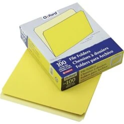Pendaflex Two-Tone Top Tab File Folder, Yellow/Light Yellow, LETTER-size Holds 8 1/2" X 11", 100/Bx