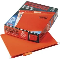 Pendaflex Reinforced Hanging File Folders, 1/5 Tab, Letter Size, Orange, 25/Box (PFX 4152 1/5 ORA) -Esseltela Shop s0184060 s7