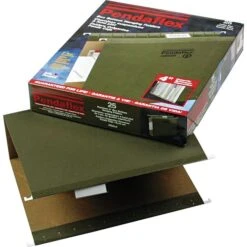 Pendaflex Reinforced Hanging File Folders, 5-Tab, 4" Expansion, Letter Size, Standard Green, 25/Box (PFX 04152x4) -Esseltela Shop s0184076 s7