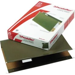 Pendaflex Reinforced Hanging File Folders, Extra Capacity, 5-Tab, Legal Size, 2" Expansion, Standard Green, 25/Box (PFX 04153x2) -Esseltela Shop s0184095 s7