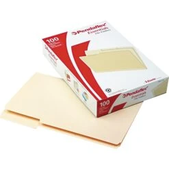 Pendaflex File Folder, 1/3 Tab Cut, Manila, LEGAL-size Holds 8 1/2" X 14, 100/Bx