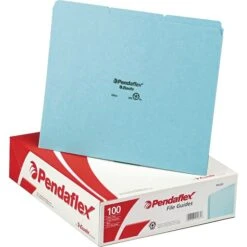 Esselte Pressboard Heavy Duty File Guide, 1/3" Tab Cut, Self Tab, Letter, Blue