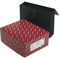 Smead® Expanding Wallet, 5-1/4" Expansion, Flap And Cord Closure, Extra Wide Letter Size, Black, 10 Pre Box (71119)