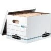 Bankers Box® Stor/File Corrugated File Storage Boxes, Lift-Off Lid, Letter/Legal Size, White/Blue, 6/Pack (57036-04) 1 Bankers Box® Stor/File Corrugated File Storage Boxes, Lift-Off Lid, Letter/Legal Size, White/Blue, 6/Pack (57036-04) -Esseltela Shop s0353549 s7
