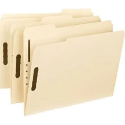 WaterShed/CutLess Manila Fastener Folder, 1/3 Cut Top Tab, 50/BX