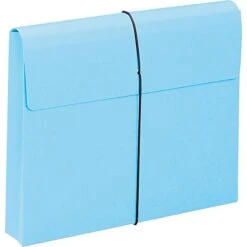 Smead 10% Recycled File Pocket, 2" Expansion, Letter Size, Blue, 10/Box (SMD77203)