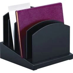 Victor Technology Midnight Black™ Wood Incline Sorter, 5 Compartments, 9 3/4"H X 9 3/4"W X 9 3/4"D -Esseltela Shop s0599953 s7