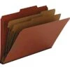 Smead 100% Recycled Pressboard Classification Folders, 2" Expansion, Legal Size, 2 Dividers, Red, 10/Box (19023) -Esseltela Shop s0618242 s7