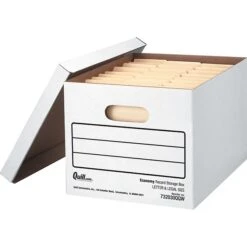 Quill Brand® Basic-Duty Storage Boxes With Lift-Off Lid, Letter/Legal, 12/Ct (00456)