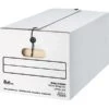 Quill Brand® 35% Recycled Corrugated File Storage Boxes, String & Button, Letter Size, White, 12/Carton (33054) -Esseltela Shop s0817335 s7