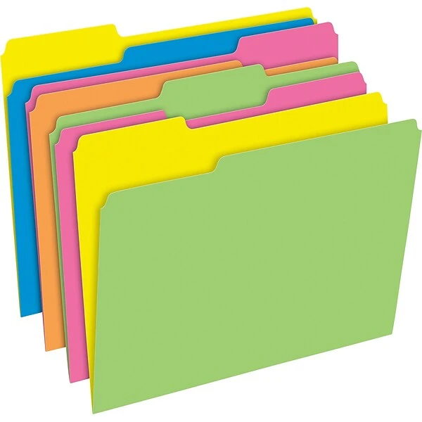 Pendaflex Glow Twisted 3-Tab File Folder, Letter Size, Multicolor, 12/Pack (40526) 8 Pendaflex Glow Twisted 3-Tab File Folder, Letter Size, Multicolor, 12/Pack (40526) - Image 6