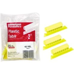 Pendaflex Hanging Folder Tab, 2" X 0.75", Yellow, 25/Pack (PFX 42 YEL)