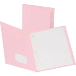 Oxford 2 Pocket Folders With Fasteners, Pink, 25/Box (57768EE)