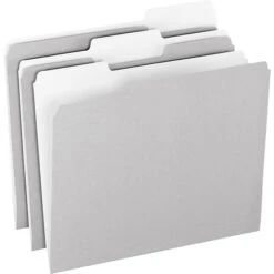 Pendaflex Two-Tone File Folder, 3 Tab, Letter Size, Gray, 100/Box (PFX 152 1/3 GRA)